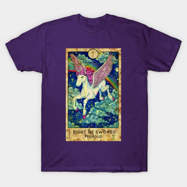 Eight Of Swords. Minor Arcana Tarot Card. T-Shirt by Mystic Arts